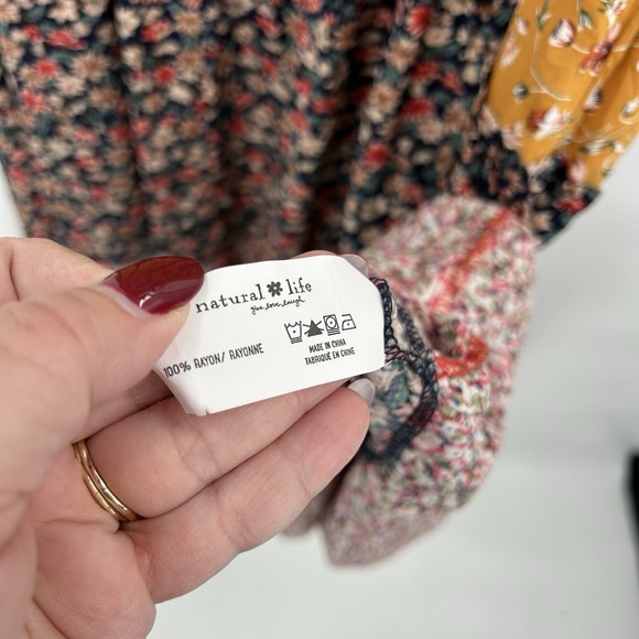 Natural Life Womens Collette Tiered Boho Maxi Dress Size L Cottagecore Prairie - Picture 8 of 12